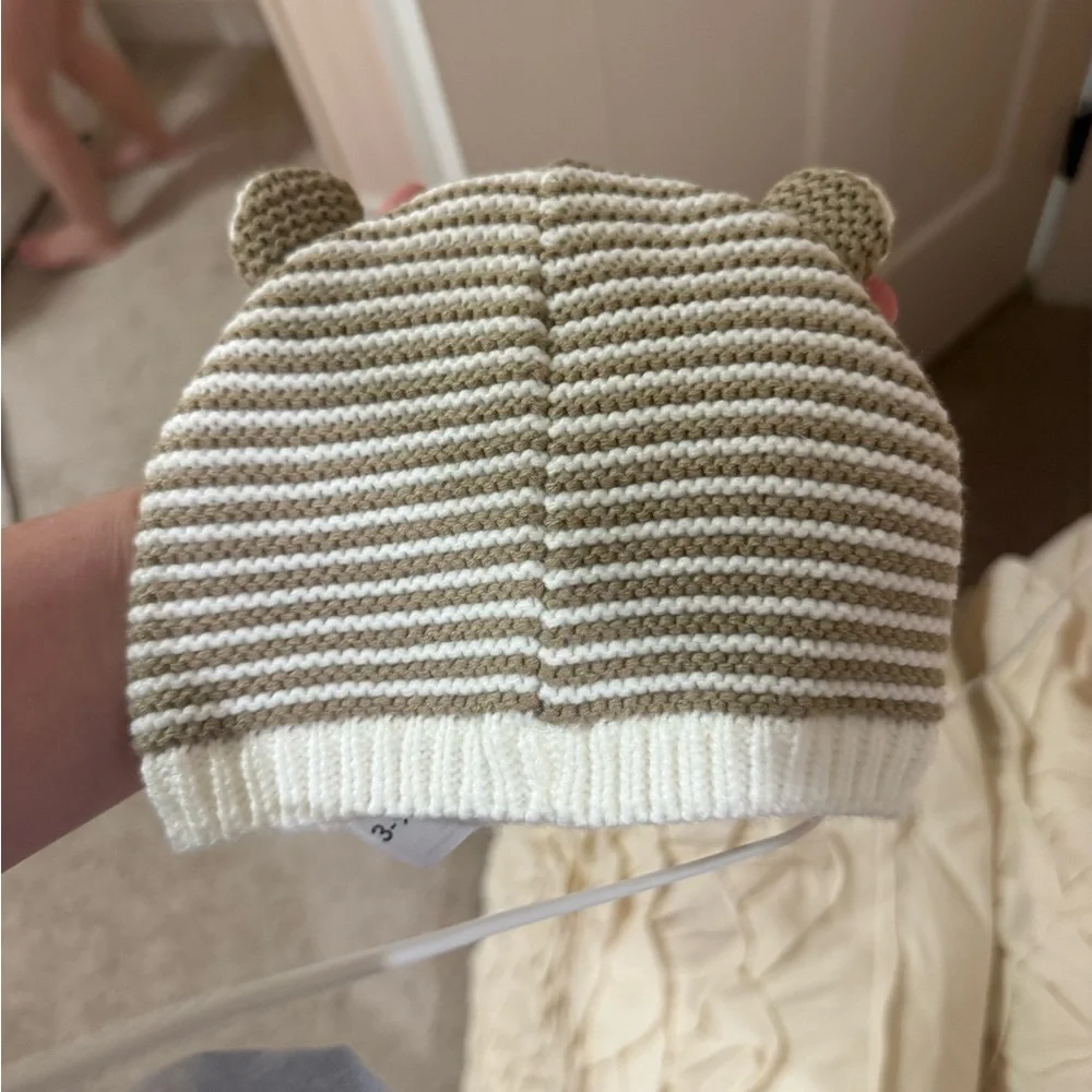 Carter's Brown and White Striped Kids Beanie